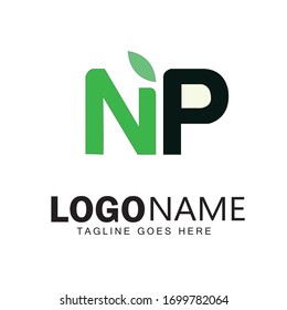 NP Text logo design & illustration vector art for print 