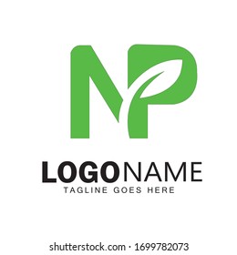 Diseño del logotipo de texto NP y ilustración de arte vectorial para impresión 