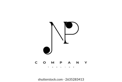 NP Typography Logo Design. Stylish monogram design depiction featuring the letters N and P combined in an artistic signature style, delivering a unique and creative visual representation.