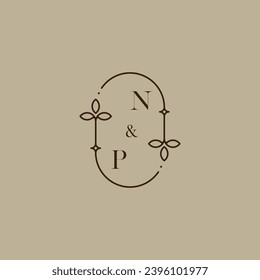 NP wedding initial logo in high quality professional design that will print well across any print media