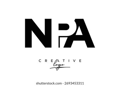 NPA Creativo Minimalista Espacio Negativo Logo Latter con Monograma Moderno para Branding y Negocio Lettermark Logo con Letras Iniciales Diseño de Logo para Branding.