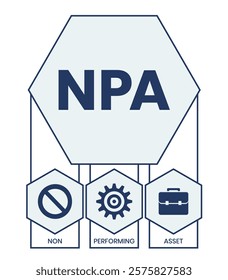 NPA - non performing asset. acronym business concept. vector illustration concept with keywords and icons. lettering illustration with icons for web banner, flyer, landing page, presentation