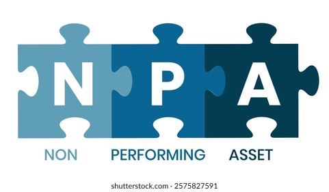 NPA - non performing asset. acronym business concept. vector illustration concept with keywords and icons. lettering illustration with icons for web banner, flyer, landing page, presentation