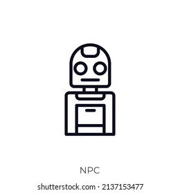 NPC icon. Outline style icon design isolated on white background