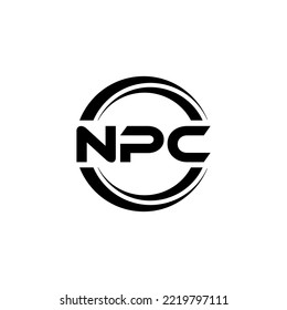 NPC letter logo design in illustration. Vector logo, calligraphy designs for logo, Poster, Invitation, etc.