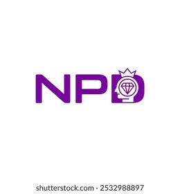 NPD Narcisistic Personality Transtorno marca de palavra figura logotipo com coroa e joias