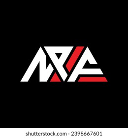 NPF triangle letter logo design with triangle shape. NPF triangle logo design monogram. NPF triangle vector logo template with red color. NPF triangular logo Simple, Elegant, and Luxurious design.