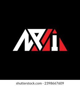 NPI triangle letter logo design with triangle shape. NPI triangle logo design monogram. NPI triangle vector logo template with red color. NPI triangular logo Simple, Elegant, and Luxurious design.