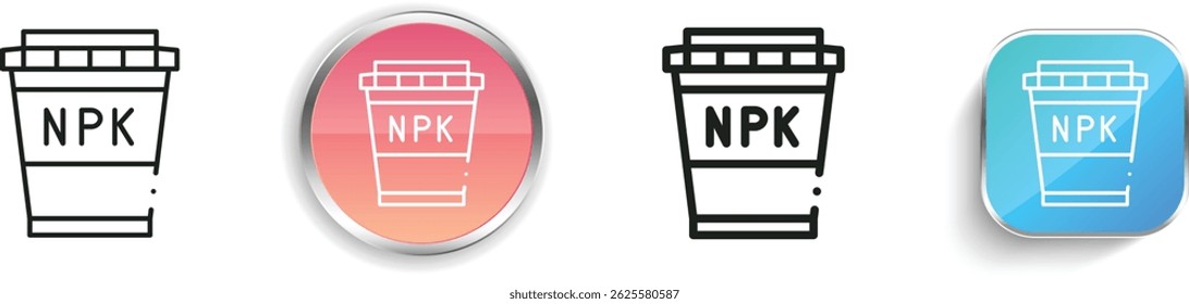 NPK icon. Thin Linear, Regular and Button Style Design Isolated On White Background