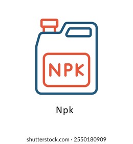 Npk Vector Two Color Outline IconIcon. Eps 10 file