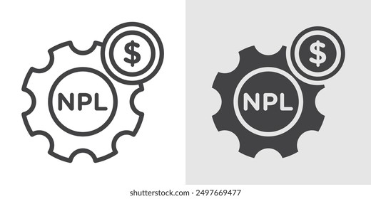 NPL icon Black line art vector logo set