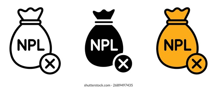 NPL icon vector. Credit Risk Management symbol. vector illustration.