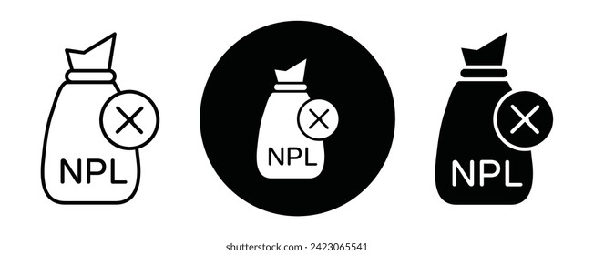 NPL outline icon collection or set. NPL Thin vector line art