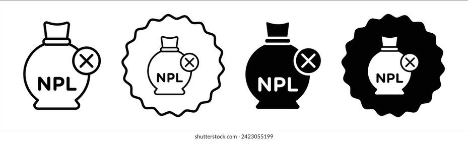 NPL set in black and white color. NPL simple flat icon vector