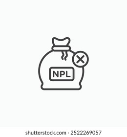 NPLline in Thin line black color. flat simple vector symbols illustration.