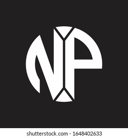 NPLogo monogram with piece circle ribbon style