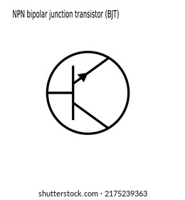 NPN bipolar junction transistor (BJT) symbol