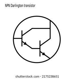 NPN Darlington Transistor Symbol, Transistor Symbol