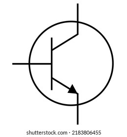 npn transistor schematic symbol vector illustration