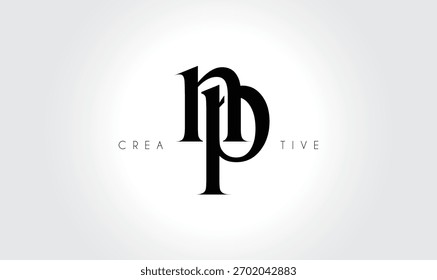 NPnp Elegant Serif Monogram Logo - Luxuriöses typografisches Kleinbuchstaben-Zeichen für modernes Branding