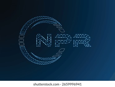 NPR low poly letter logo vector design. NPR lower poly logo design. Low poly logo.