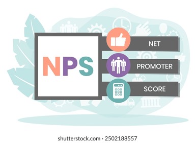 NPS - Net Promoter Score acronym, business concept background