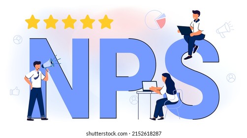 NPS Net Promoter Score Business Strategy Formula Promotion Marketing Scoring Promotional Netting Teamwork Flat Vector Illustration Measures Customer Experience And Predicts Business Growth