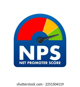 NPS - Net promoter score sign, label. Vector stock illustration.