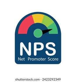 NPS - Net promoter score sign, label. Vector stock illustration.