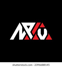 NPV triangle letter logo design with triangle shape. NPV triangle logo design monogram. NPV triangle vector logo template with red color. NPV triangular logo Simple, Elegant, and Luxurious design.