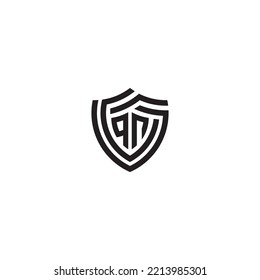 NQ abstract line shield concept in high quality professional design that will print well across any print media
