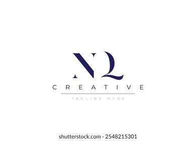 NQ abstract minimalist letters Logo Monogram. It is a minimalist logo, this logo is made by combining two letters