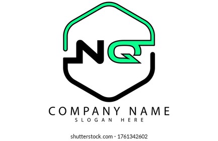 NQ Initial basedhexagon logo template design vector