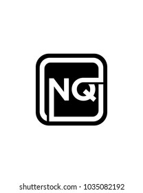 NQ initial box letter logo template vector