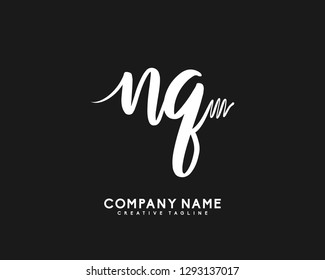 NQ Initial Handwriting Logo Template Vector