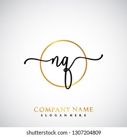 NQ Initial Handwriting logo template vector