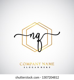 NQ Initial Handwriting logo template vector
