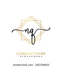 NQ Initial Handwriting logo template vector