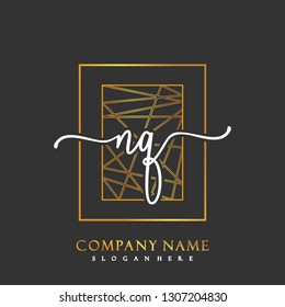NQ Initial Handwriting logo template vector