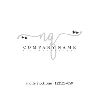 NQ Initial handwriting logo vector