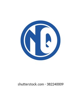 NQ initial letters circle business logo blue