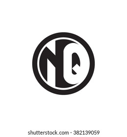 NQ initial letters circle monogram logo