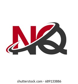 NQ initial logo company name colored red and black swoosh design, isolated on white background. vector logo for business and company identity.