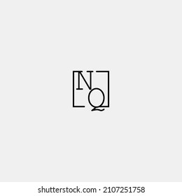 NQ initial logo in line concept in high quality professional design that will be best for companies