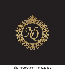 NQ initial luxury ornament monogram logo