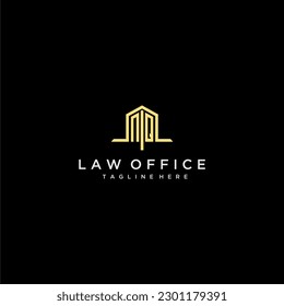 logotipo de monograma inicial de NQ para oficina de leyes con imagen de diseño de oficina en el hogar