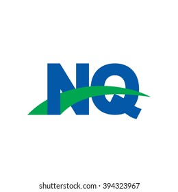 NQ initial overlapping swoosh letter logo blue green