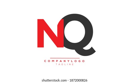 NQ iniciales diseño del logotipo del alfabeto de texto de letra monográfica