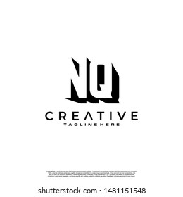 NQ Letter Initial Logo Design in shadow shape design concept