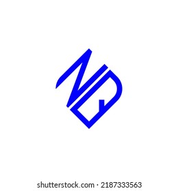 Diseño creativo del logotipo de la letra NQ con gráfico vectorial